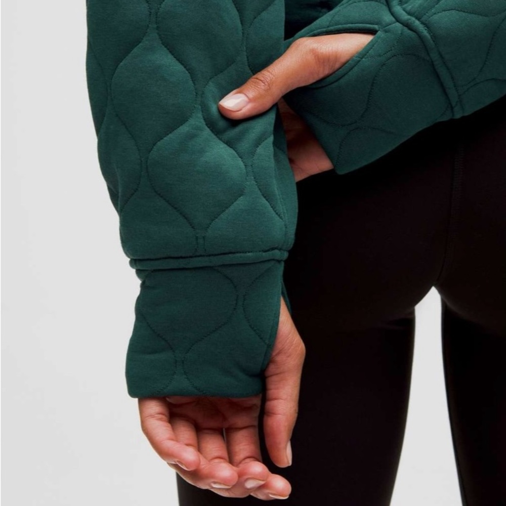 Lululemon Oversized Quilted Half Zip NWT SOLD OUT Storm Teal - Picture 3 of 7